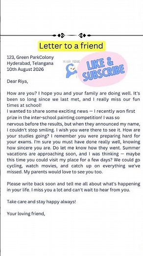 Letter to a Friend: Easy Format, Examples & Free Template (2026) #shorts #feedshorts