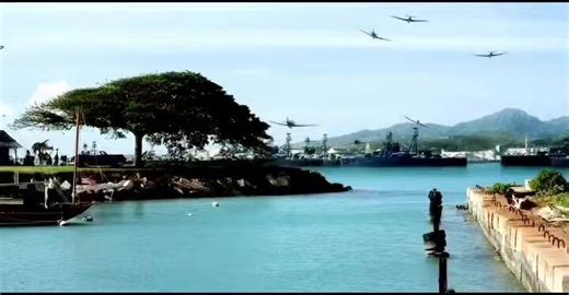 Movie - Pearl Harbor“Surprise Attack Devastates Pearl Harbor”Massive explosions, including the sinking of the USS Arizona.