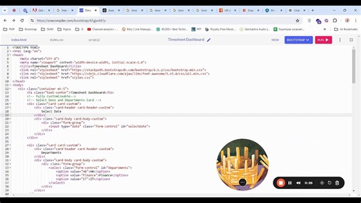 Creating Timesheet Dashboard with Bootstrap and Chart.js _final