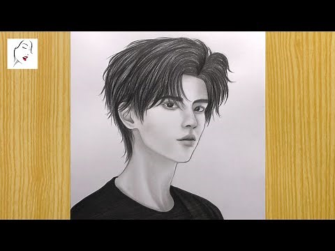 A Beautiful BOy Face Drawing For Beginners || How to draw a Front Face Boy | THe Crazy Sketcher