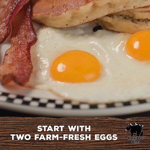 Build your own Bear’s Choice Breakfast 200 ways. Start with farm-fresh eggs, then choose from pancakes, biscuits & gravy, and more. Served all day at Black Bear Diner! 🐻✨ | Black Bear Diner