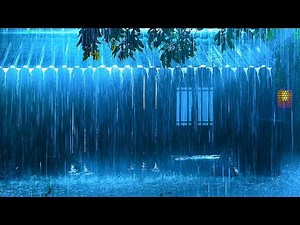 Fall Asleep in 3 Minutes with Rain Shower & Thunderstorm on a Farmhouse Metal Roof at Night