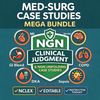 Med-Surg Nursing Case Study Mega Bundle NGN Clinical Judgment Activities   Exam