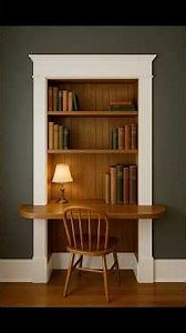 Turning an old door opening into a built in desk and bookcase 📚