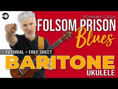 Folsom Prison Blues by Johnny Cash Baritone Ukulele Tutorial [FREE Sheet]😎#BaritoneUkulele
