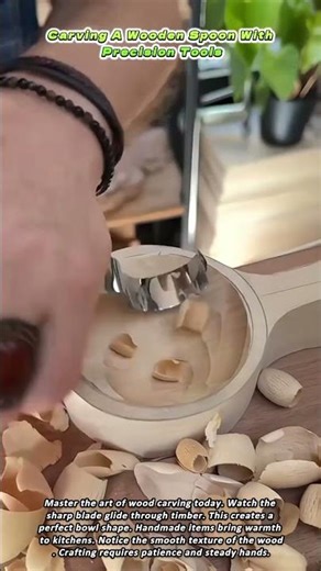 Carving A Wooden Spoon With Precision Tools