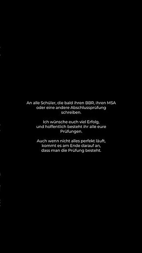 Viel Erfolg bei euren Abschlussprüfungen - BBR, MSA & mehr