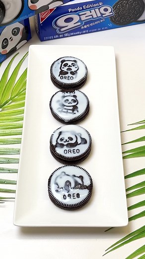 귀여운 판다와 오레오의 완벽한 조화