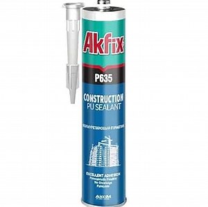 Akfix P635 Construction Sealant (1x10.4 oz.) Gray - Waterproof, Fast Curing, Durable & Paintable Concrete Crack Filler for Garage & Driveway, Wood, Brick and Cement-Based Materials | Gray, 1 Pack