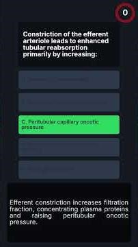 MRCP-1 Renal Physiology Quiz: Filtration & Reabsorption