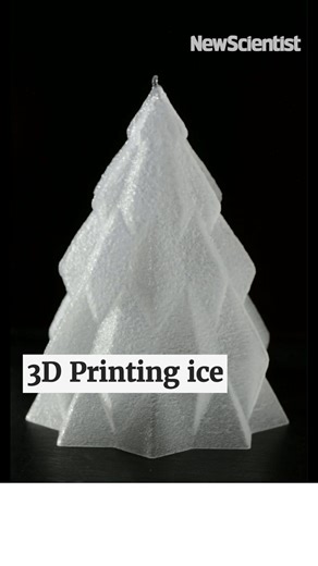 New Scientist on Instagram: "A new 3D printing technique can make tiny intricate structures from ice droplets⁠ ⁠ The method uses a jet of water in a vacuum, where the low pressure makes the water evaporate and cool, similar to how evaporating sweat cools skin. The cooled water in the jet then freezes when it hits previously deposited ice below.The technique uses a standard 3D printer, letting researchers create almost any geometric shape, and the process takes about half an hour for an 8 centime