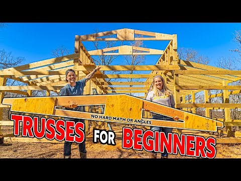 How To Build Easy ROOF TRUSSES For BARN or SHED! (No Math or Angles)