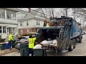 Allied Waste Garbage Truck Packing Heavy Arlington Trash