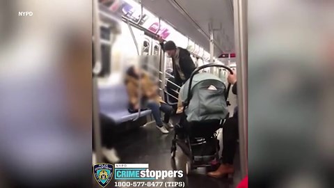 Moment man slaps woman on New York City subway