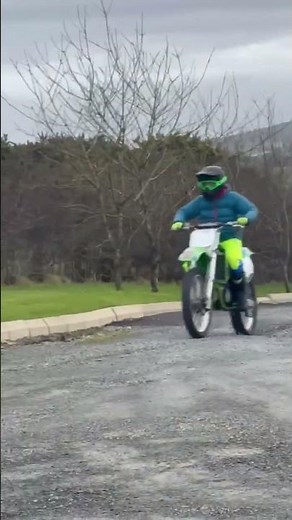 Popping a wheelie on a 1990 kx 125!