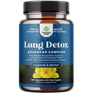 Lung Detox Mullein Leaf Capsules - Purifying Mullein Lung Cleanse Complex with NAC Quercetin & Cordyceps Extracts - Respiratory Supplement for Sinus Immunity & Breathing Support