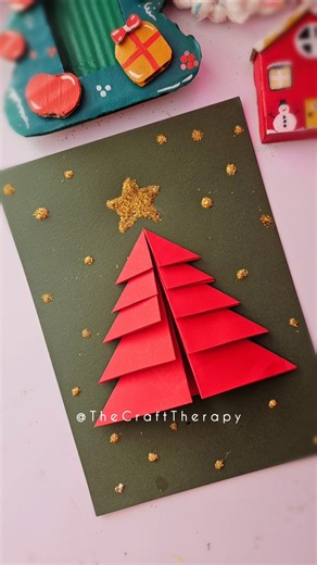 Make a STUNNING Christmas TREE CARD in Minutes! #christmas #christmascrafts #diy #cardmaking #viral