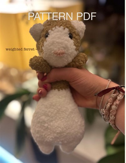 Pdf Pattern to Make a Crochet Weighted Ferret - Etsy