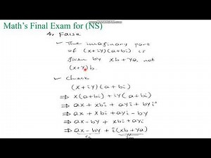 Lecture 3 Part 1 Math's Final Exam AMU