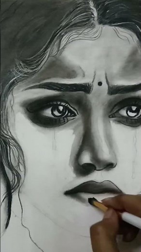 How to Draw Realistic Teary Eyes | Emotional Pencil Sketch Tutorial #Shorts