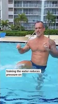Relieve nerve pain and bulging discs with this easy pool exercise #NervePainRelief #PoolExercise