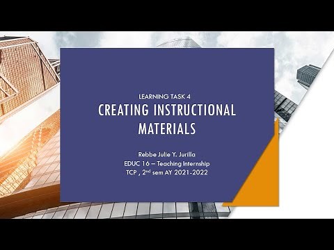 INTERNSHIP SERIES: Learning Task 4 - Creating Instructional Materials
