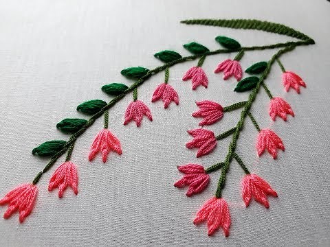 Hand embroidery lazy daisy stitch | Lazy daisy flower design
