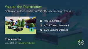 You are the Trackmaster achievement in Trackmania