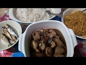 # ulam pancit canton Adobo chicken at Toyo sarap kain