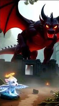 Angel Baby Dragon vs Giant Monster Dragon | Emotional 3D Animated Fight in Ancient Forest 🐉✨”