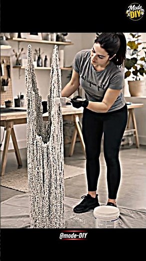 DIY Sculptural Lace Floor Lamp | Transform Concrete & Lace into Art