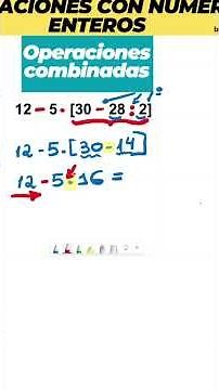 Combined operations step by step 🧮 | 12 - 5 [30 - 28 : 2] explained easily #begoprofe