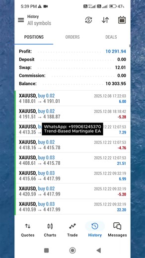 Live Martingale Trend Bot