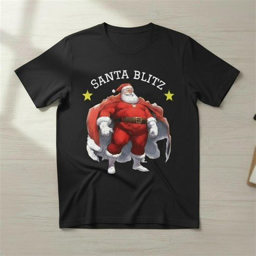 Santa Blitz T-shirt | Christmas Santa Hero | Made in USA - Etsy Australia