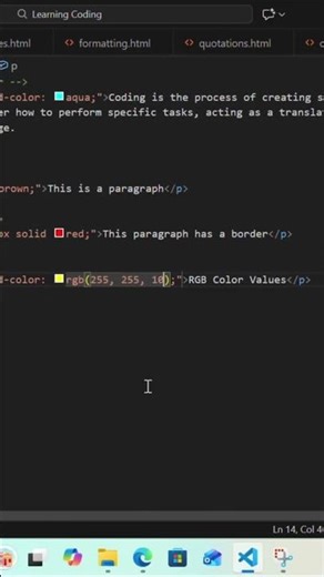 RGB Colors (RED, GREEN, and BLUE) | Lesson 7 #programming #lesson7 #webdesign #html5 #htmlshorts