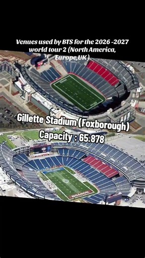 Venues used by BTS for the 2026 -2027 world tour 2 (North America, Europe,UK )#BTS #ot7 #btsarmy