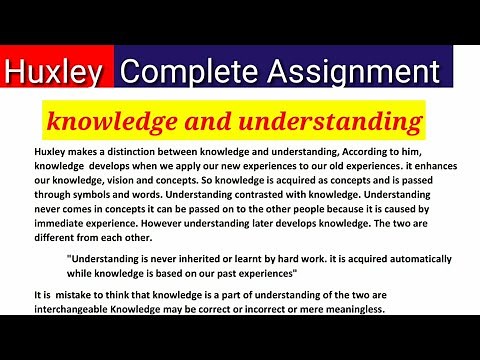 knowledge and Understanding by Huxley