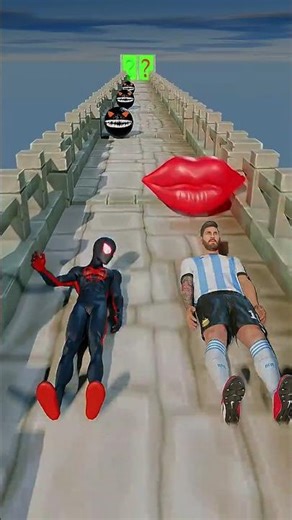Spiderman Miles vs Messi GTA V New Save Run Funny Epic Challenge!