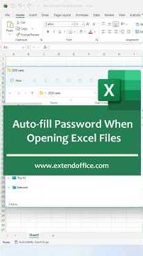 Auto fill password when opening Excel file #excel #kutools