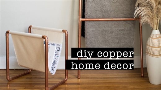 Stylish copper ladder and magazine rack for modern spaces