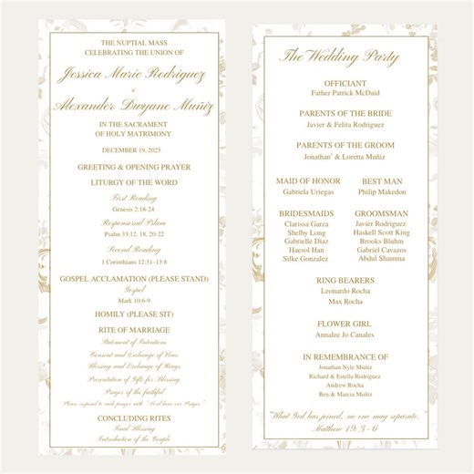 Catholic Wedding Program--customizable Digital File - Etsy