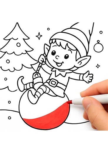 The Elf Coloring Page