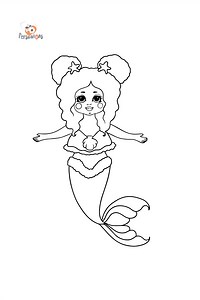 Mermaid with Yellow Tail coloring page ♥ Free!