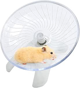 Litewoo Hamster Toys Wheel Exercise Flying Saucer,Silence Run Spinner, for Gerbil Rat Mouse Mice Hamster and Other Small Animal(White)