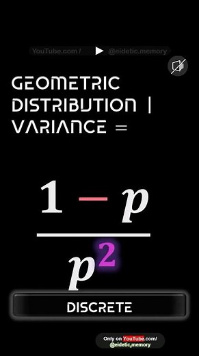 Geometric Distribution Variance = # Maths ! Statistics #Exam P