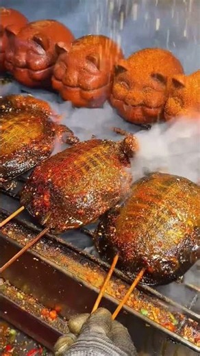 Spicy Charcoal Grilled Turtle! Ultimate Chinese Wild Food Feast | Satisfaction of the Mouth