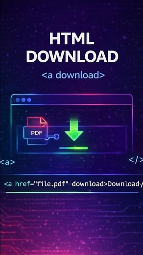 Download Files Using HTML a Tag (Download Attribute) #coding #shorts