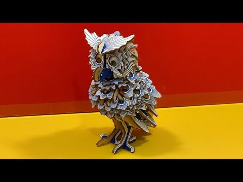 DIY Craft Instruction 3D Woodcraft Construction Kit OWL Colorful