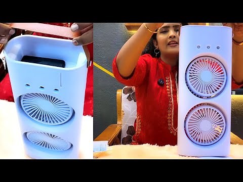 Portable Double Ended Air Cooler Fan With Mist Spray Review | Rechargeable Air Cooler Fan