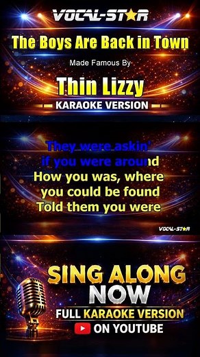 The Boys Are Back in Town - Thin Lizzy KARAOKE #karaoke #instrumental #karaokeversion